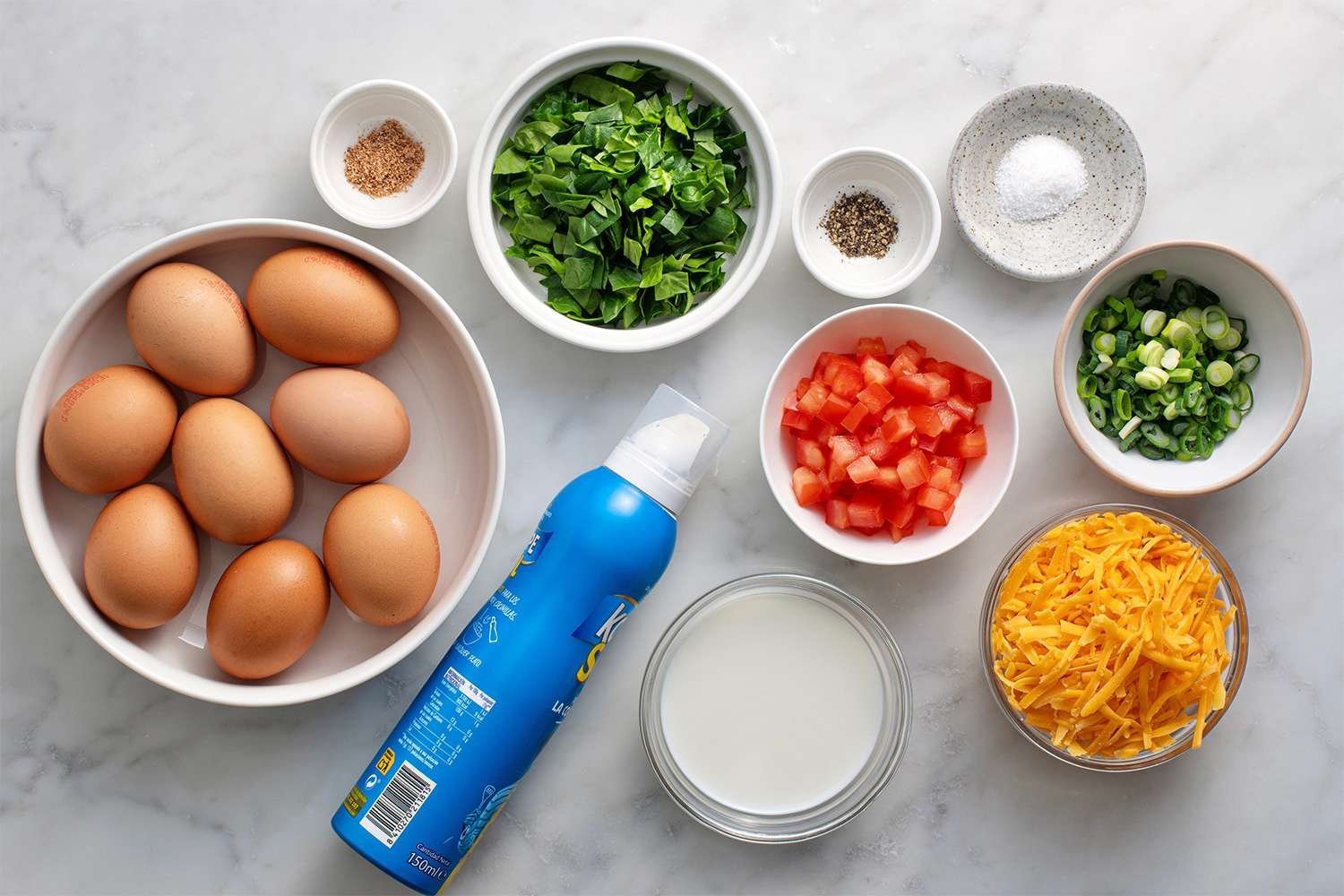 Ingredients gathered for easy oven egg bites