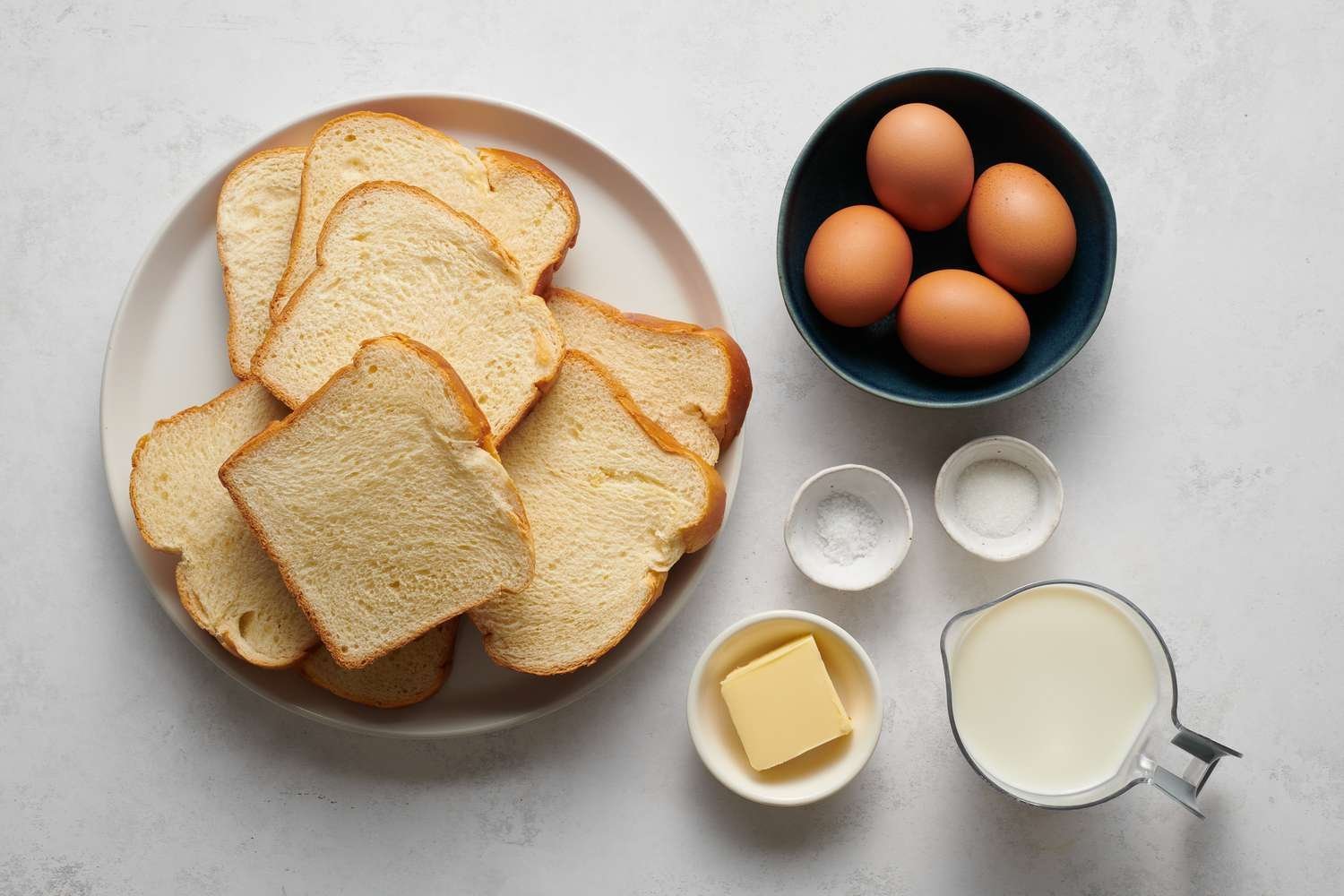 Ingredientes para hacer tostadas francesas básicas