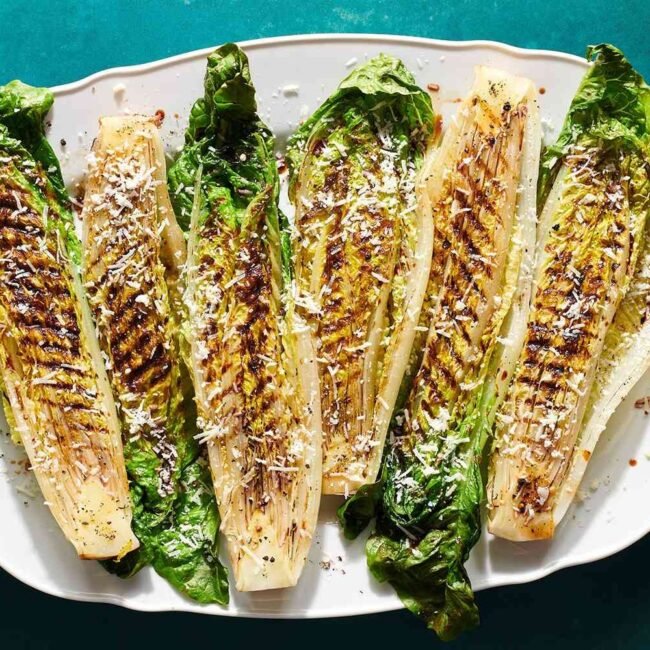 Receita de Corações de Alface Romana Grelhados