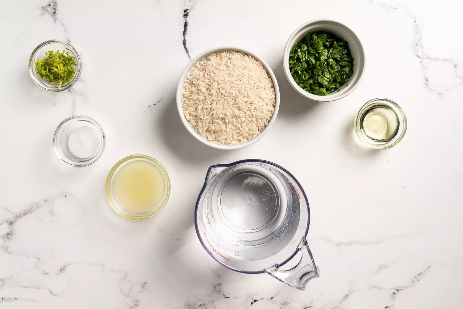 Ingredientes de arroz com coentro e limão Chipotle