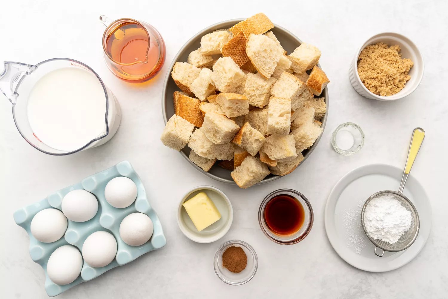 Ingredientes para torrada francesa na panela de cozimento lento