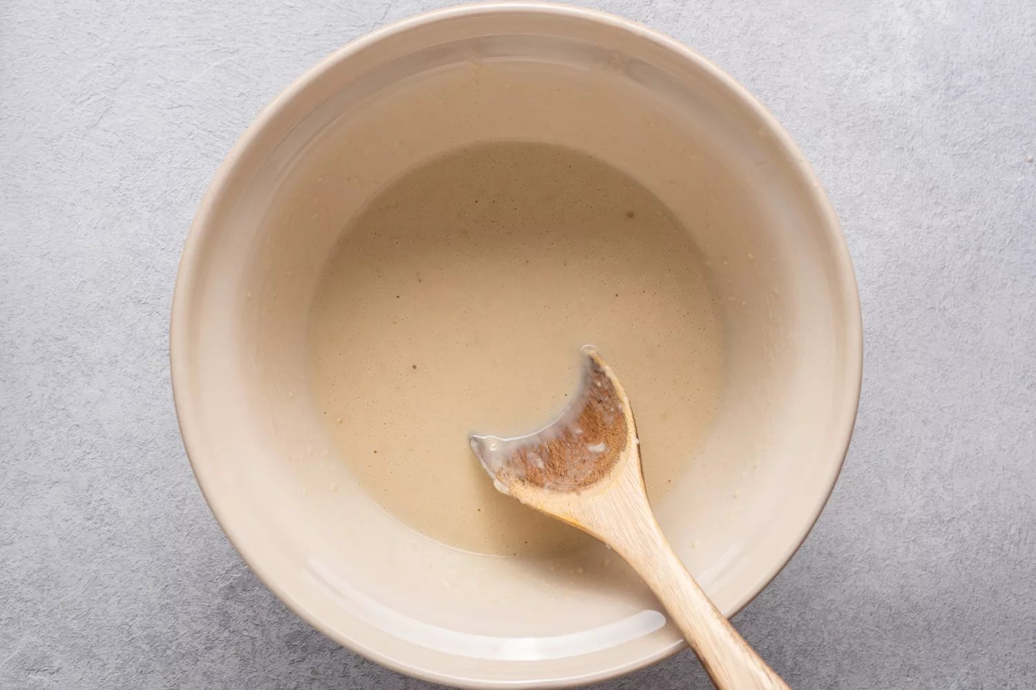 Add the wet pancake ingredients to the dry ingredients